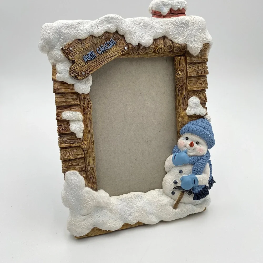 Ridgewood North Carolina‎ Snowman Christmas Resin Picture Frame Winter 4x6 Photo